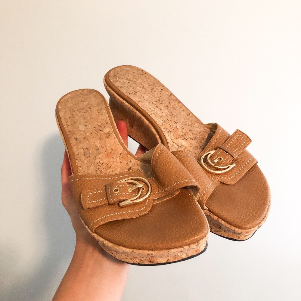 Brown Slip On Wedges